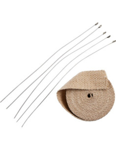 EXHAUST HEAT WRAP 2" X 25' TAN W/ TIE