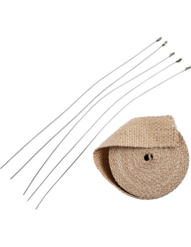 EXHAUST HEAT WRAP 2" X 25' TAN W/ TIE