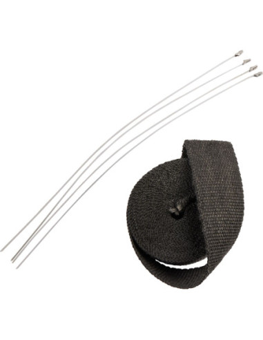 EXHAUST HEAT WRAP 2" X 25' BLACK W/ TIE