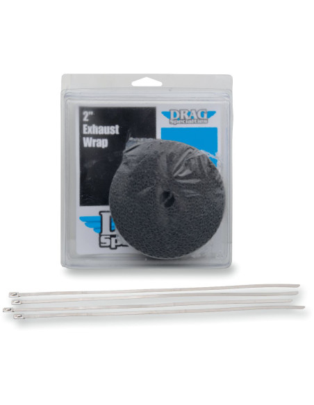 EXHAUST HEAT WRAP 2" X 25' BLACK W/ TIE
