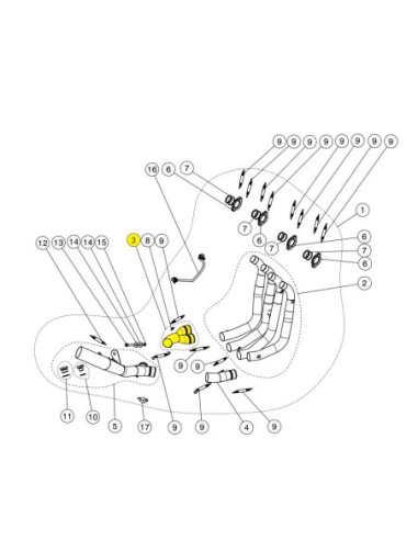 COLLECTOR HEADER STAINLESS STEEL LEFT