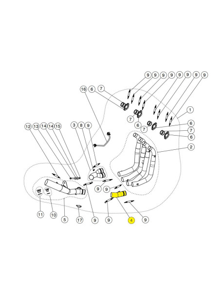COLLECTOR HEADER STAINLESS STEEL RIGHT
