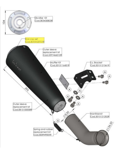 END CAP SET STAINLESS STEAL